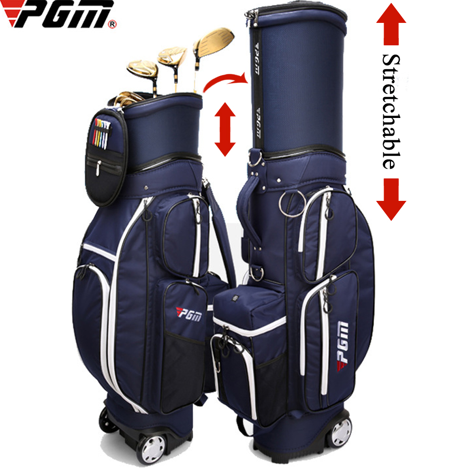PGM Men Multifunctional Standard Aviation Golf Bag Stretchable Ultra Light Portable Travel Shoes Clothing Drag Ball Wheels Bag